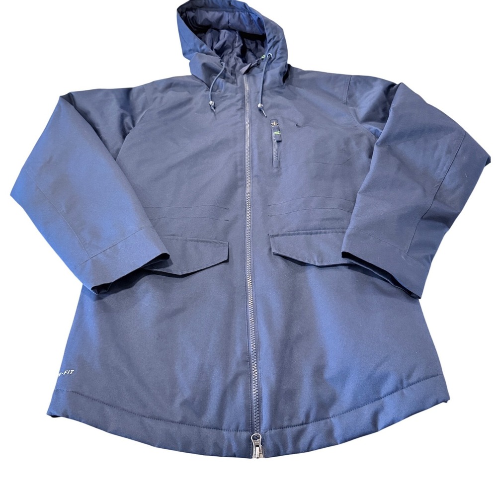 Nike Storm-FIT Hooded Parka Navy Blue Insulated Jacket Youth Large L 11-13